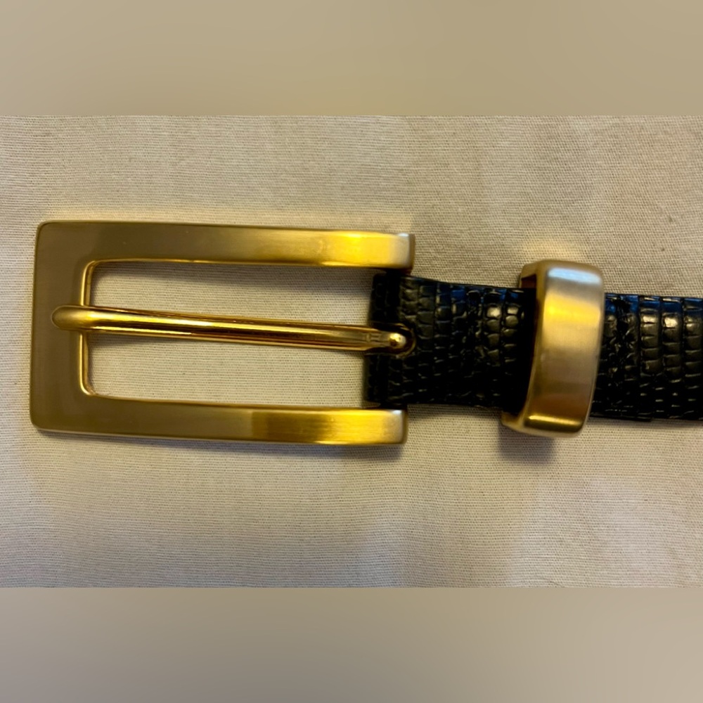Ladies Black Belt with Goldtone Accents - Picture 6 of 6